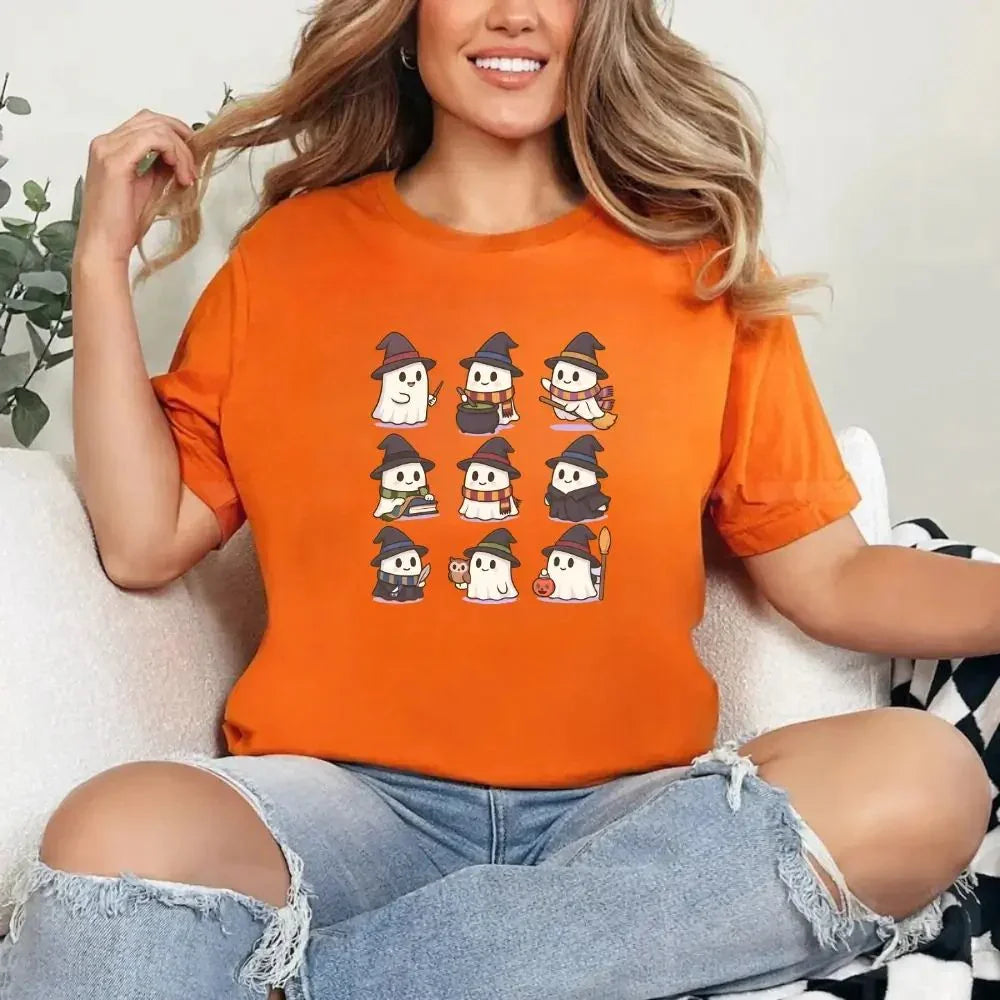 Cute Witch Ghosts Halloween Shirt โ Kawaii Spooky Tee