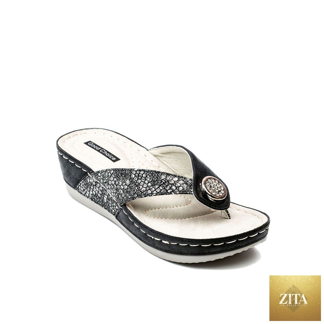 Women's Dafni Black Wedge Sandals
