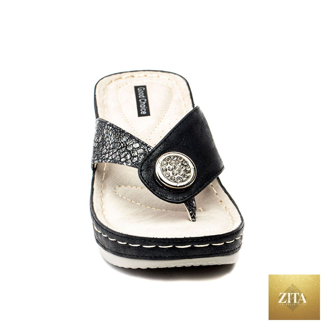 Women's Dafni Black Wedge Sandals