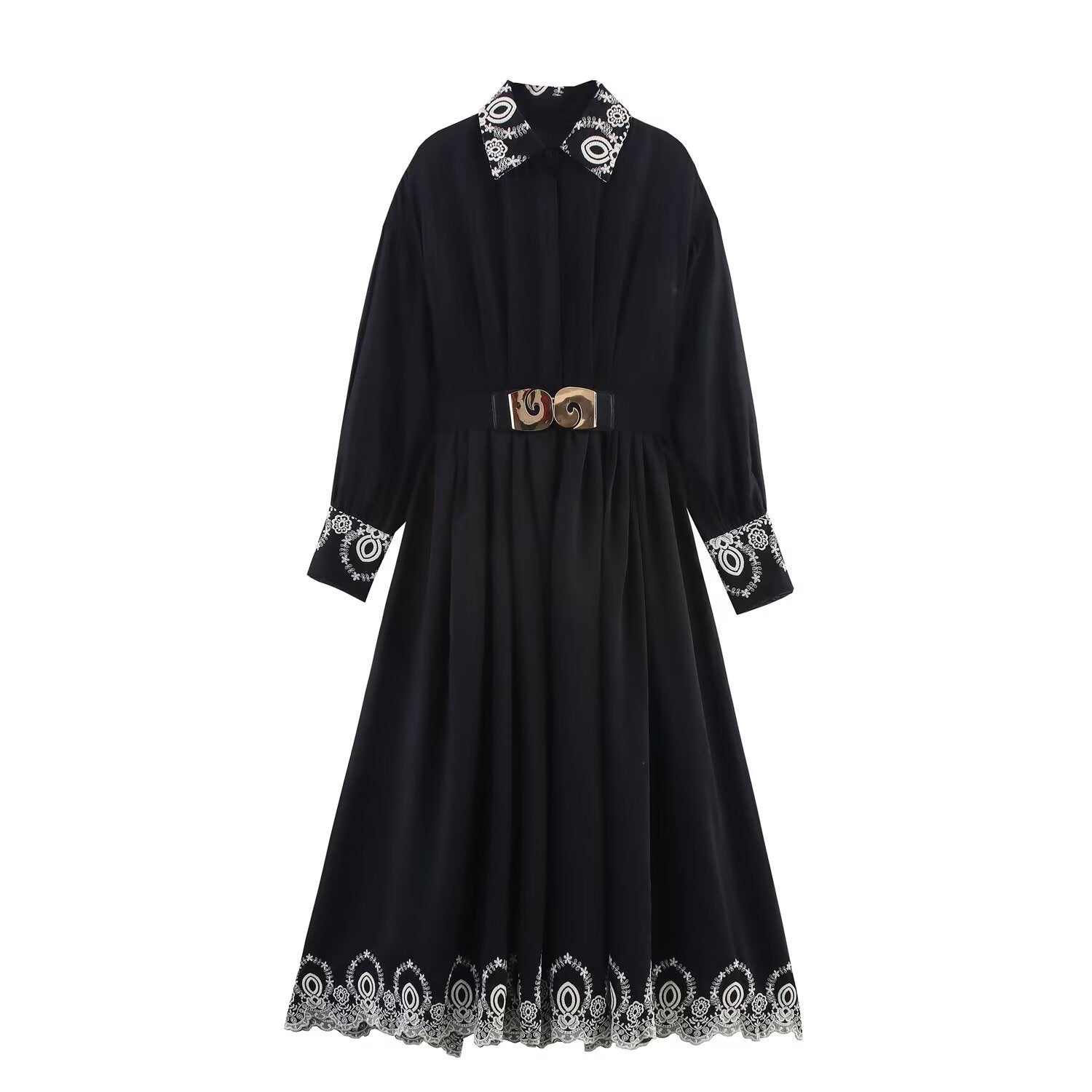 Elegant Embroidered Dress, Central Park | Women - BYMANYC ® New York