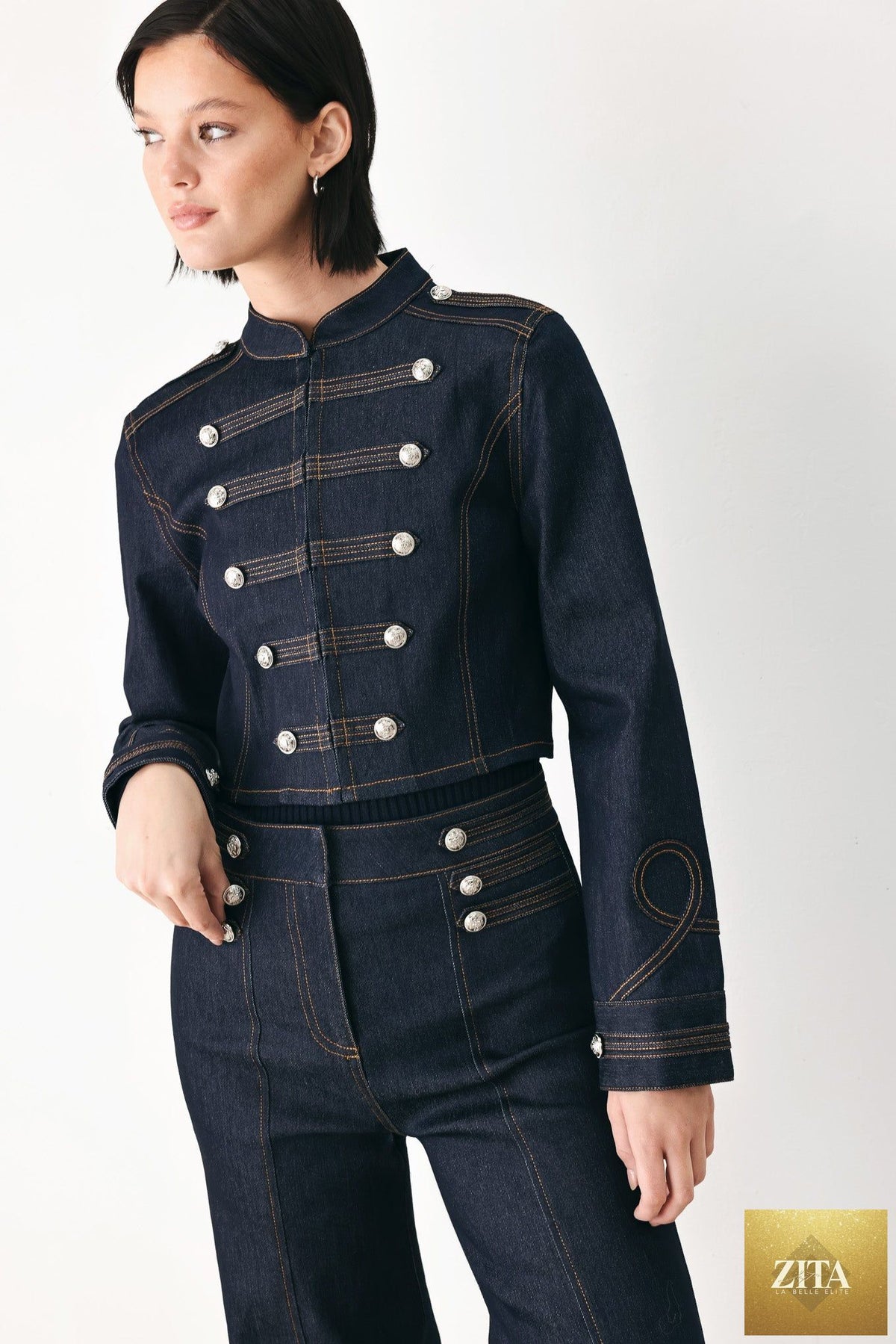 MIDNIGHT COMMANDER DENIM MILITARY JACKET