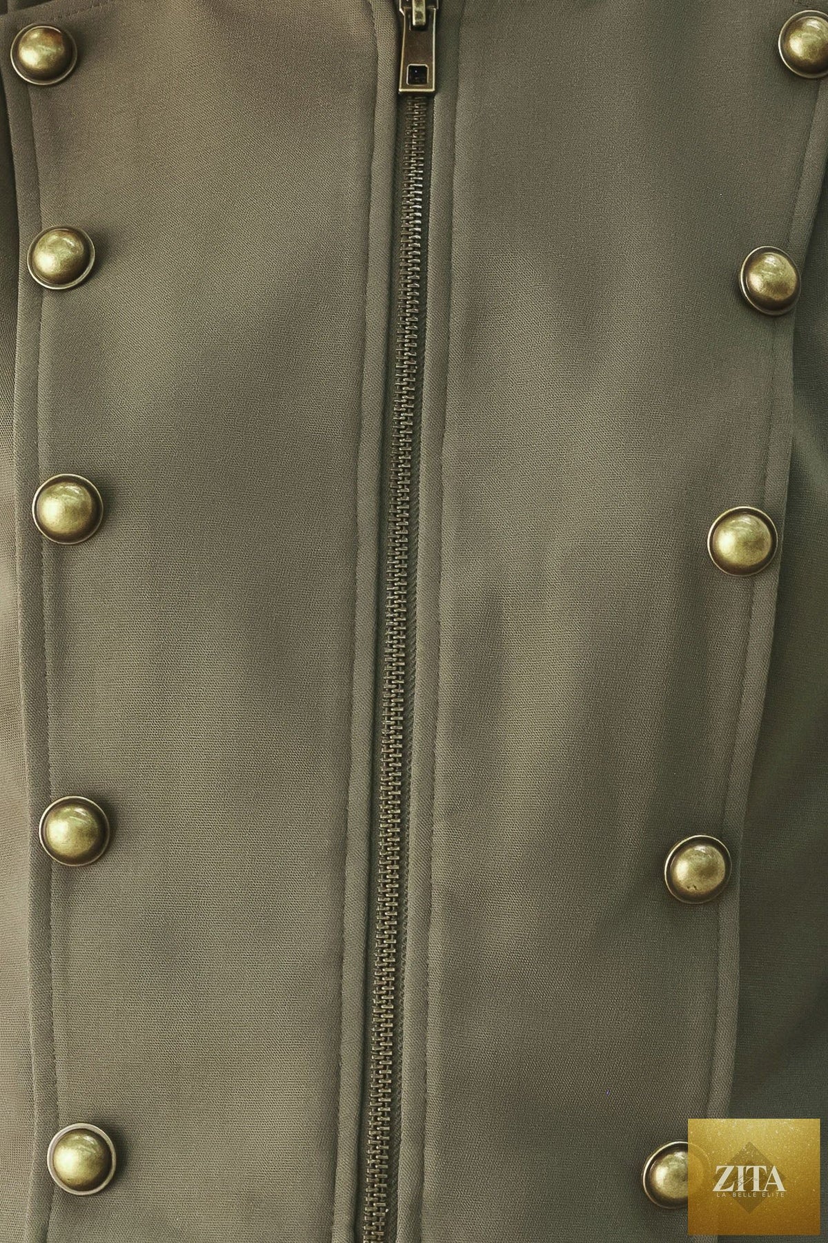 OLIVE COMMAND CROPPED MILITARY JACKET