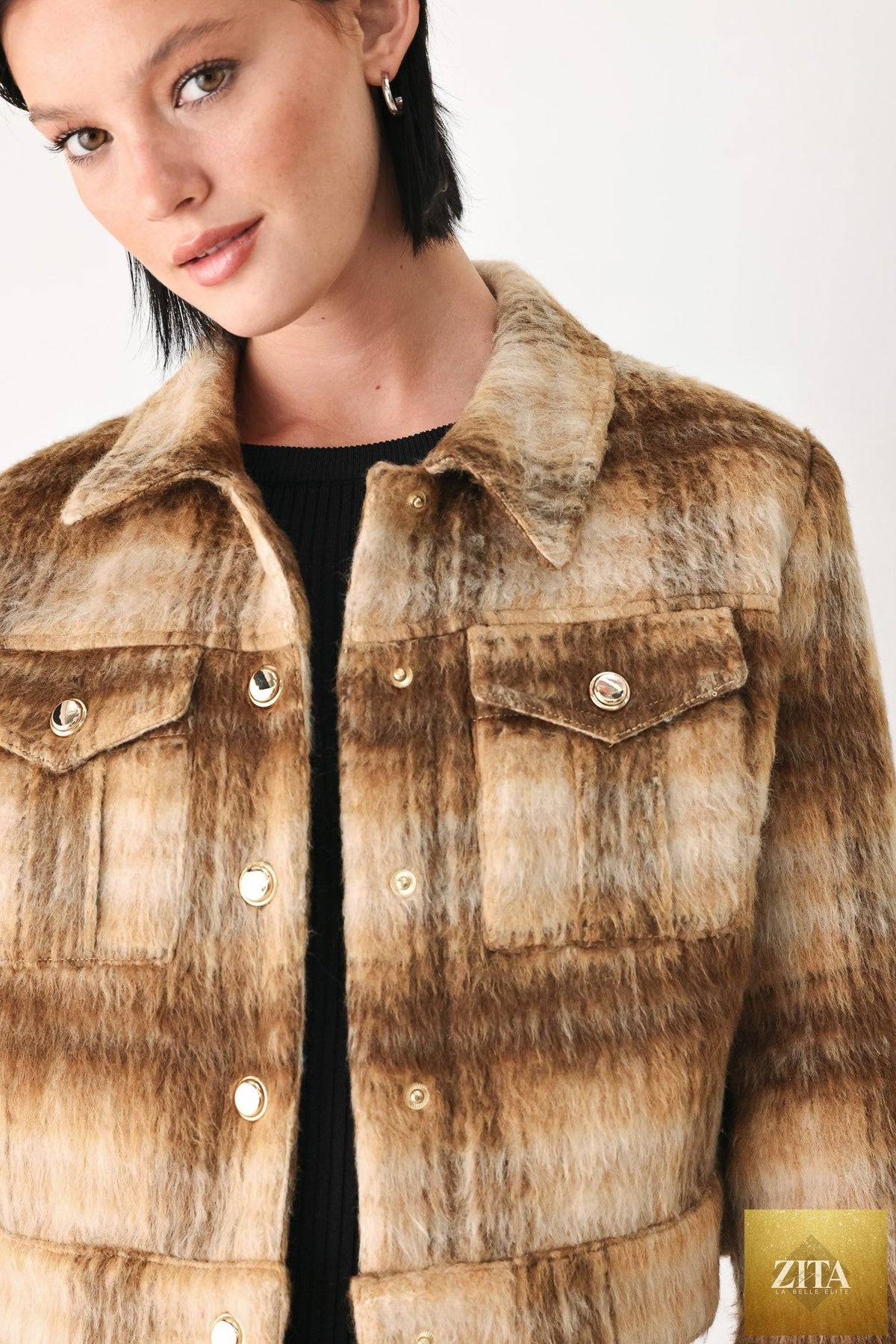 AUTUMN IN ASPEN PLAID CROP JACKET