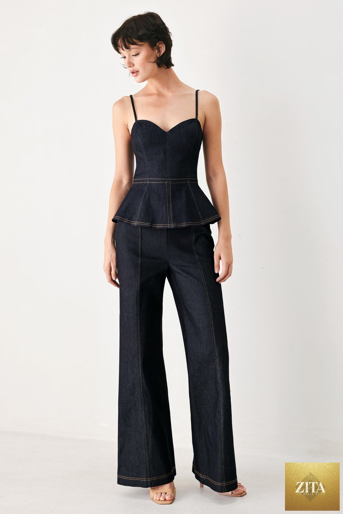MIDNIGHT RIVIERA DENIM JUMPSUIT