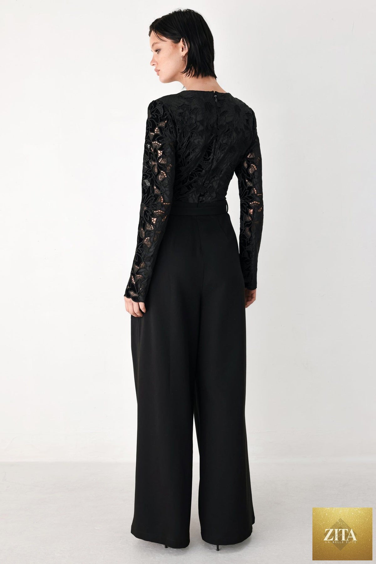 AFTER DARK LACE WIDE LEG JUMPSUIT