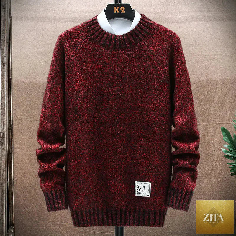 Men's knitted sweater and shirt set from Trendy Attic Store01, featuring cozy, stylish sweater tops and matching bottoming shirts.