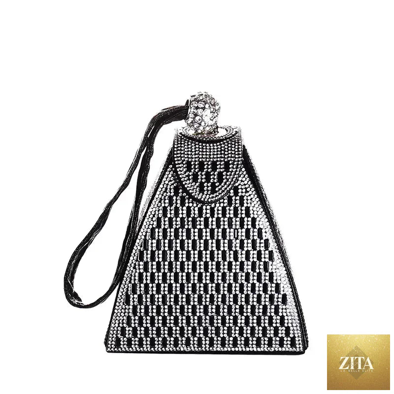 Elegant luxury diamond clutch bag for women, evening purse with sparkling embellishments, from Trendy Attic Store01.