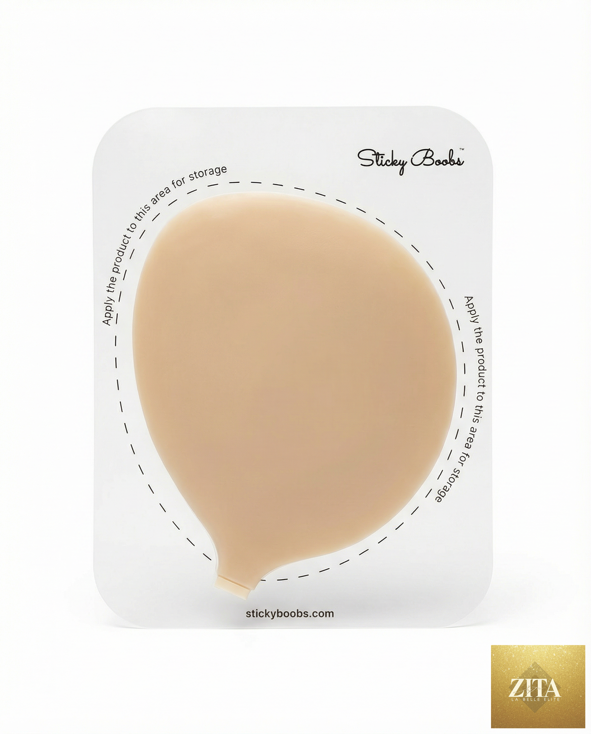 Sticky Boobs sticky bra with adhesive cups shown on a white background, designed for backless and strapless outfits.