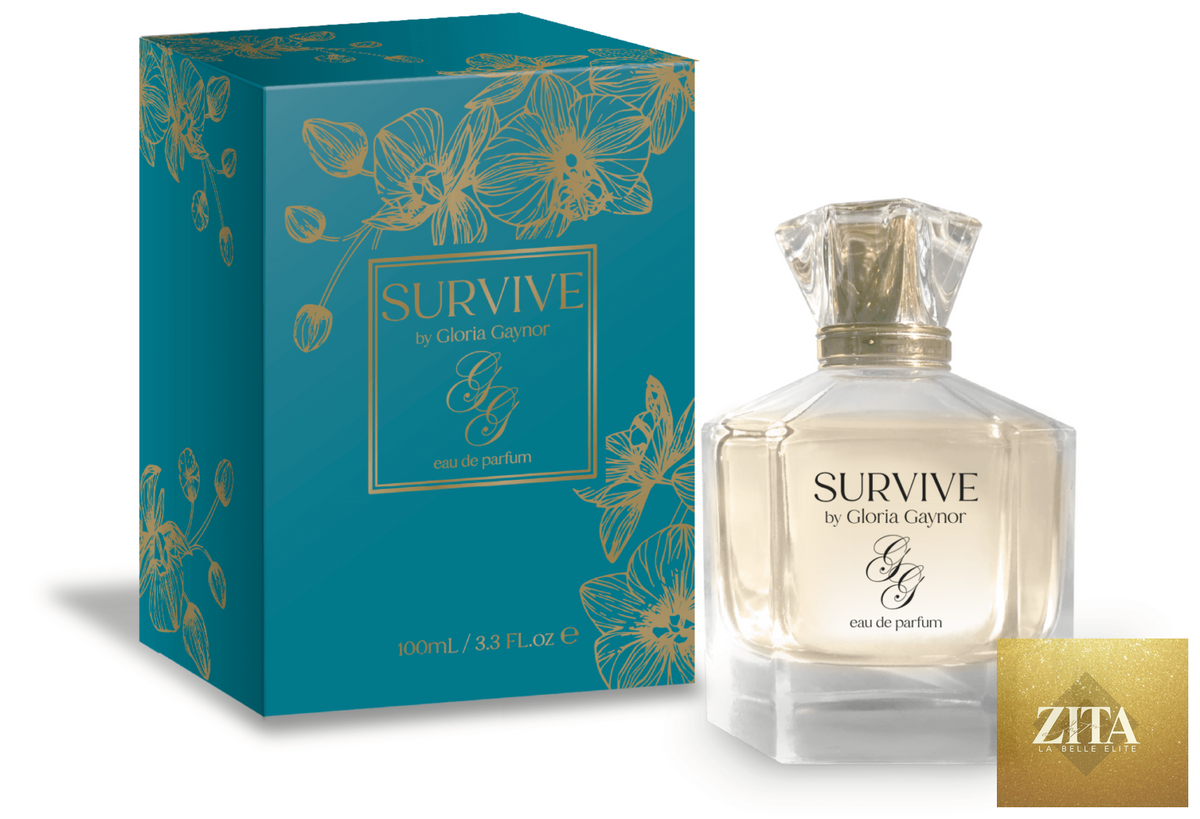Gloria Gaynor SURVIVE eau de parfum by Flowering Pharmacy in a decorative bottle with box, from Best Clean Beauty.