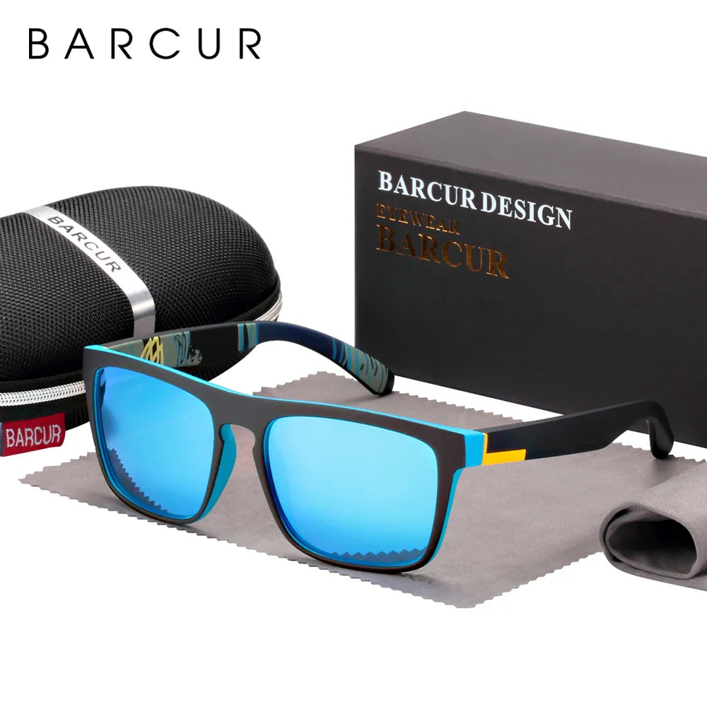 Stevvex BARCUR men's polarized driving sunglasses with lightweight TR90 frame, UV400 protection, anti-glare lenses, stylish summer eyewear.