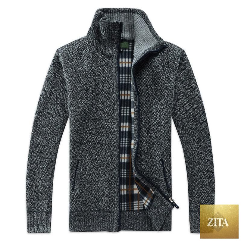 Stevvex men's winter jacket, warm and casual slim fit fleece jacket with hood, soft solid sweater-style outerwear for men.