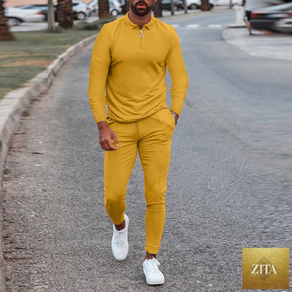 Men's Zita La Belle Elite jogger sweat suit with long sleeves, featuring a comfortable, stylish tracksuit design.