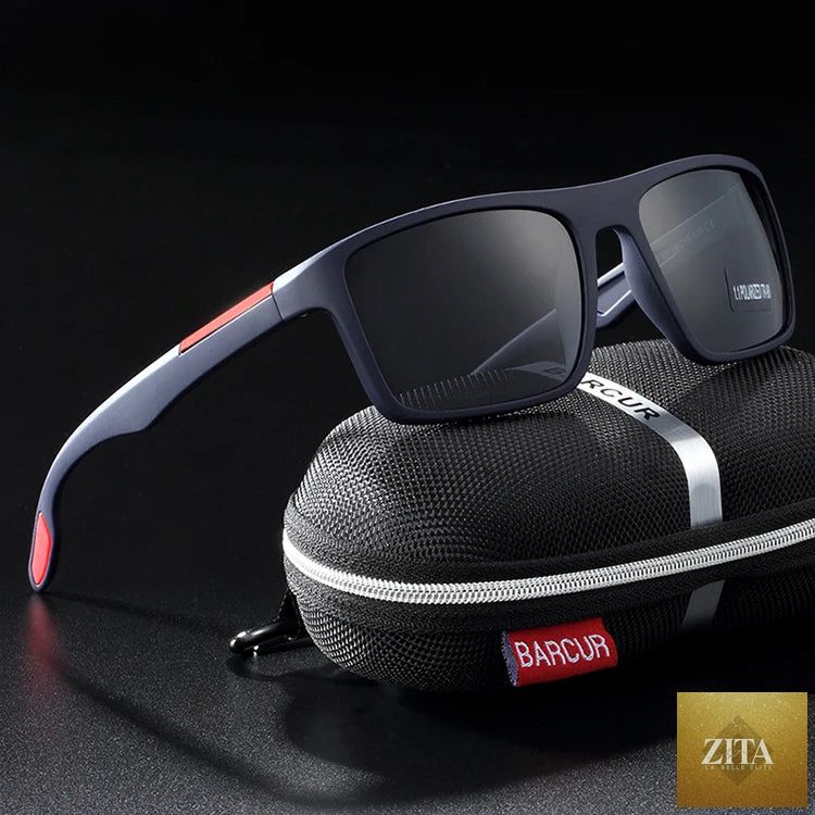 Stevvex BARCURTR90 ultralight polarized sunglasses for men with vintage square frame and UV400 protection, summer eyewear
