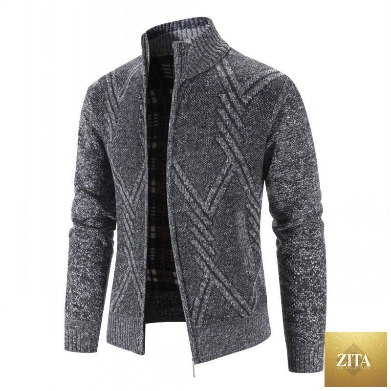 Stevvex men's winter jacket with soft fleece material, hooded design, slim fit, casual and business style for cold weather.