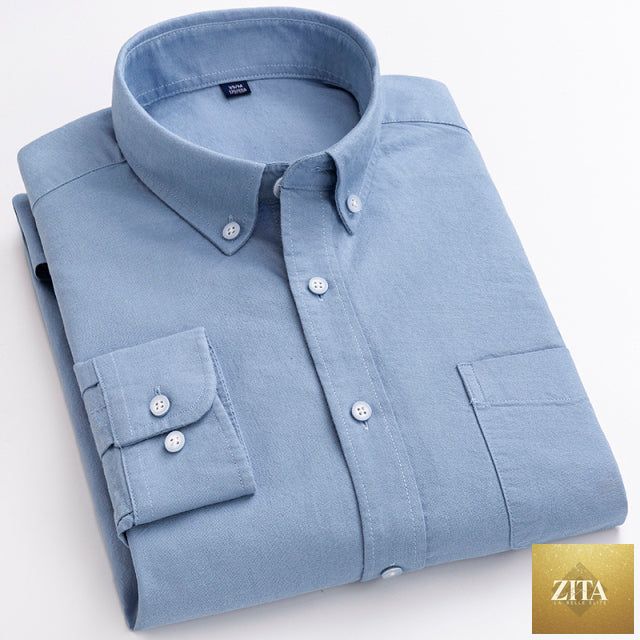 Men's Zita La Belle Elite button-down collar shirt made of 100% cotton, featuring a classic design and tailored fit.