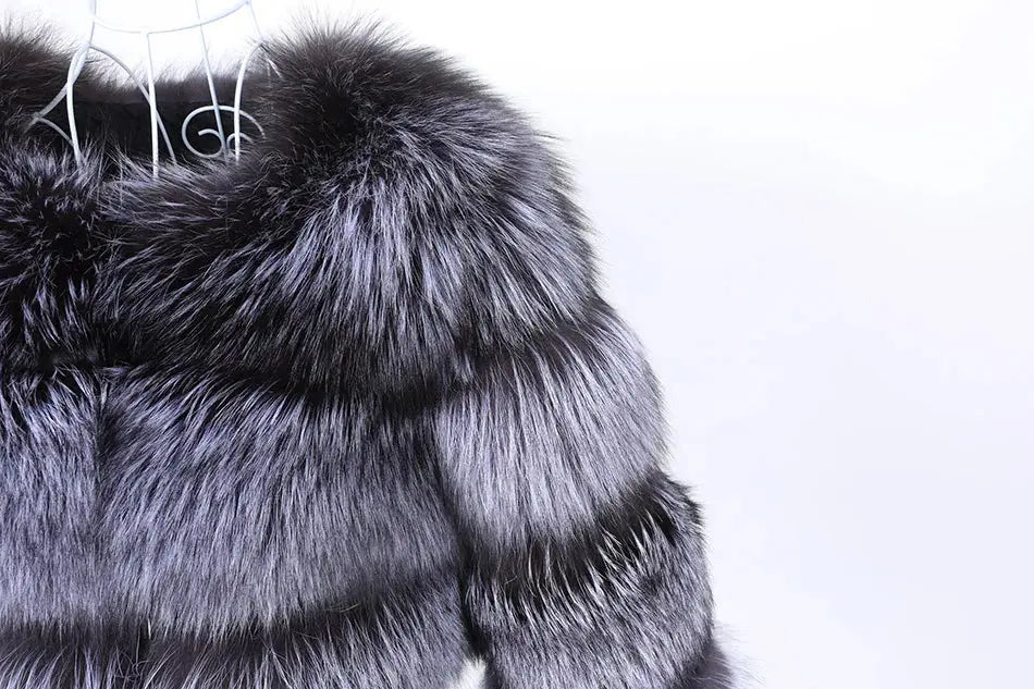 MAOMAOKONG Super Hot Winter Women Luxury Thick Real Raccoon Fur Coat Natural Fox Fur Jacket Plus Size Furry Jackets Female Vest ZITA LA BELLE ÉLITE