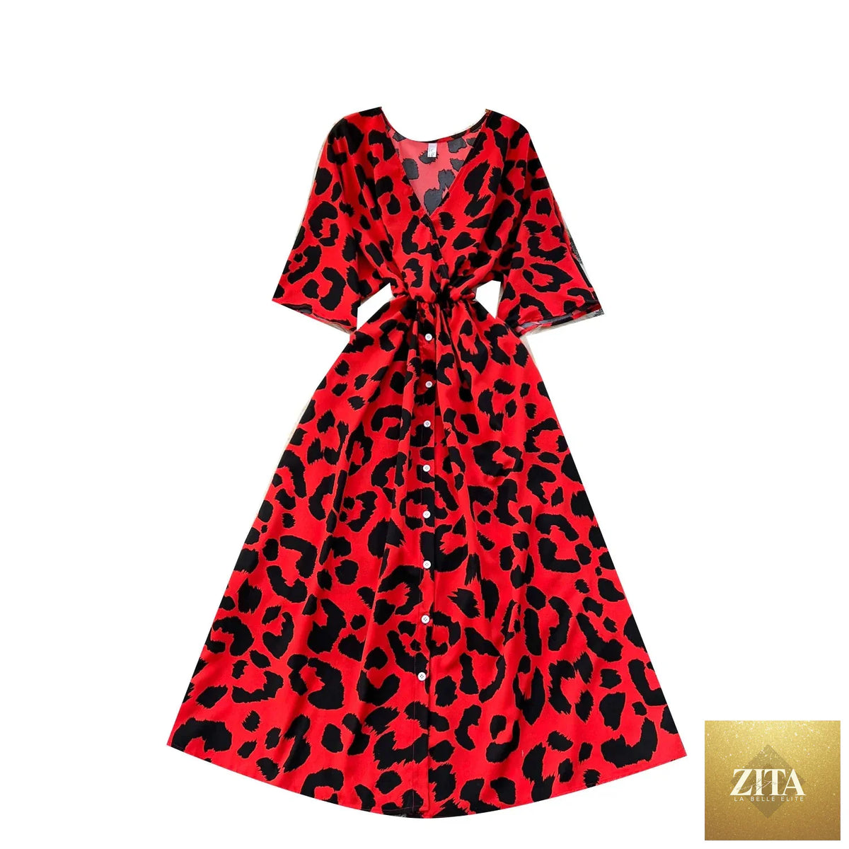 V-neck slim casual midi dress for women by Trendy Attic Store01, featuring a stylish V-neck design and comfortable fit.