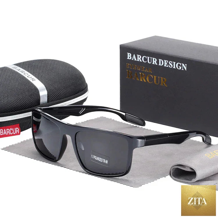 Stevvex BARCURTR90 ultralight polarized sunglasses for men with vintage square design and UV400 protection, summer eyewear