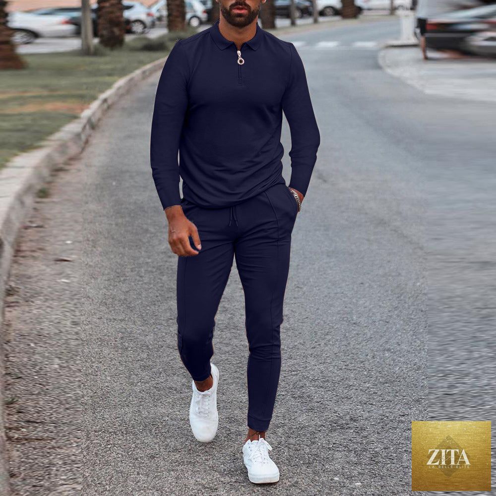 Men's Zita La Belle Elite jogger sweat suit with long sleeves, comfortable tracksuit for casual wear.