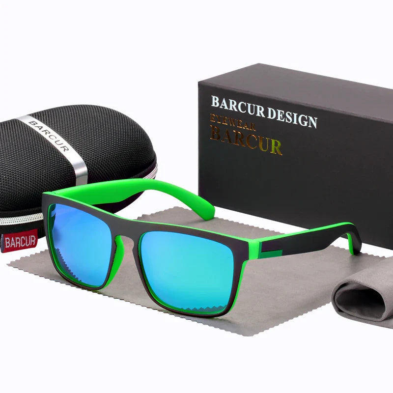 Stevvex BARCUR men's polarized driving sunglasses with UV400 protection, lightweight TR90 frame, and anti-glare lenses.