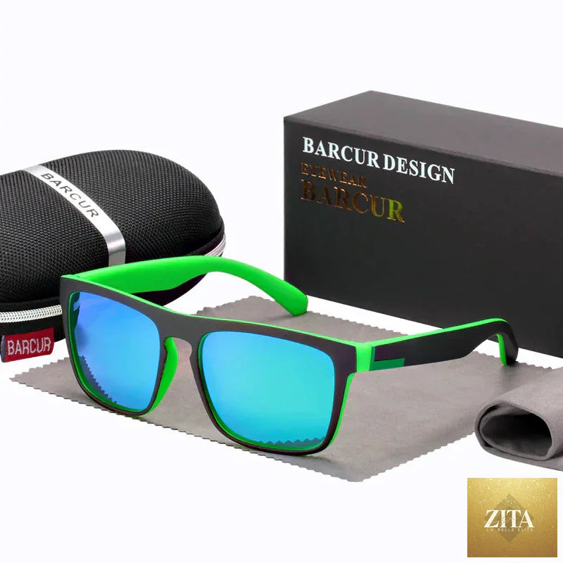 Stevvex BARCUR men's polarized driving sunglasses with UV400 protection, lightweight TR90 frame, anti-glare lenses, stylish summer eyewear.