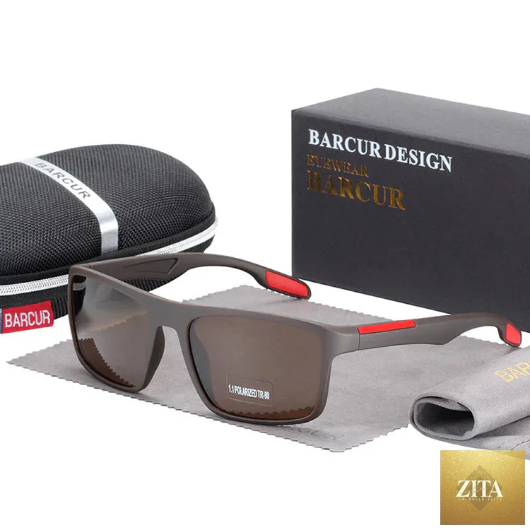 Stevvex BARCURTR90 ultralight polarized sunglasses for men with vintage square design and UV400 protection, summer eyewear.