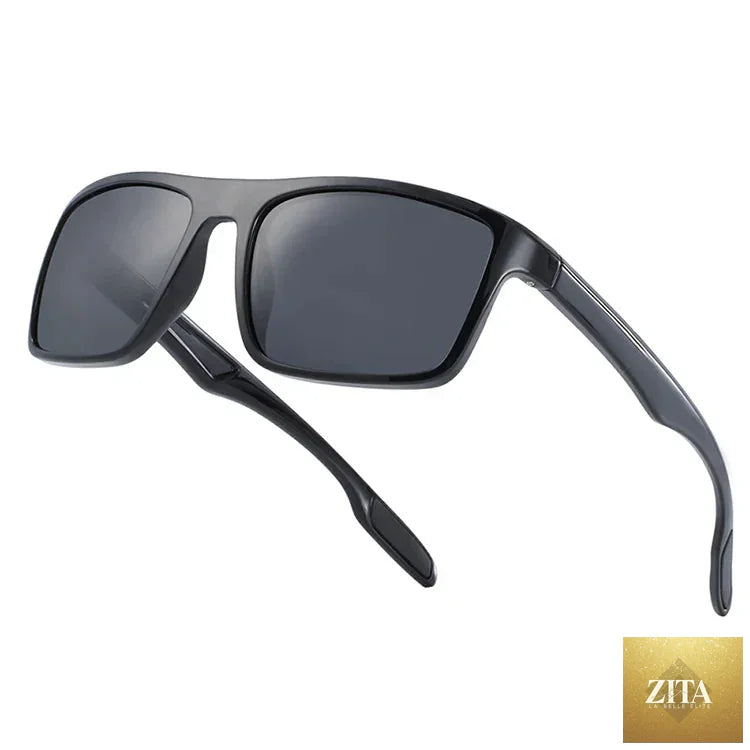 Stevvex BARCURTR90 ultralight polarized sunglasses for men with vintage square frame and UV400 protection, summer eyewear