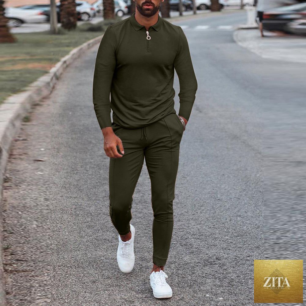 Men's Zita La Belle Elite jogger sweat suit with long sleeves, comfortable tracksuit for casual wear and active lifestyle.