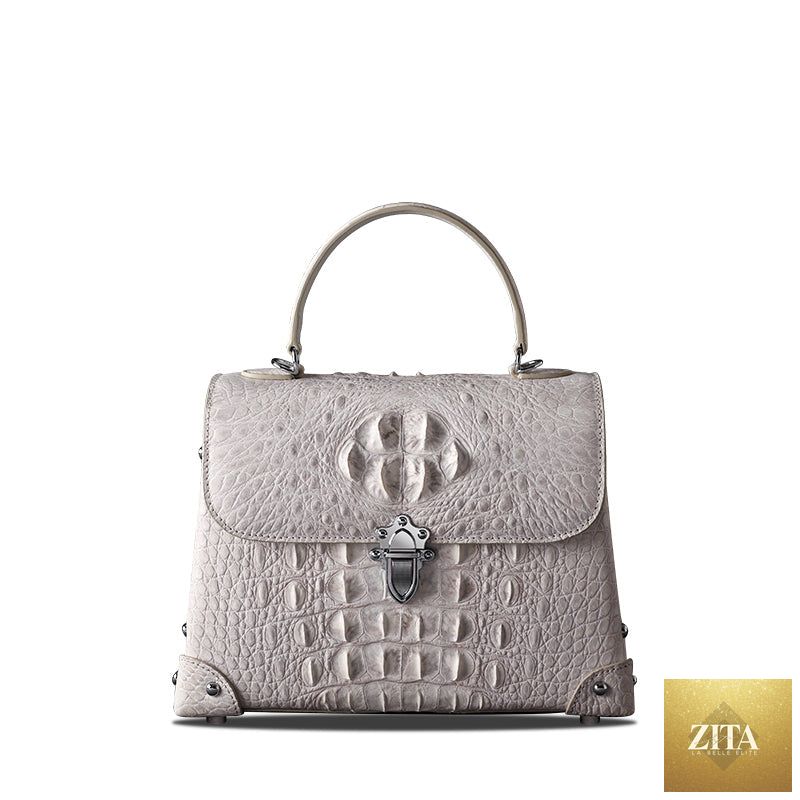 Luxury crocodile leather handbag for women by donjohnbyvictoriacharles, showcasing a sleek crocodile skin design and elegant craftsmanship.
