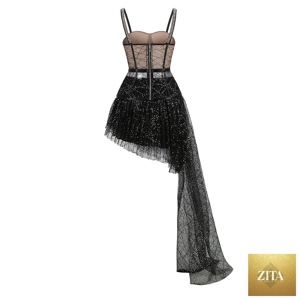 Elegant Zita La Belle Elite women's casual maxi club dress with long flowing fabric, perfect for parties and relaxed occasions.
