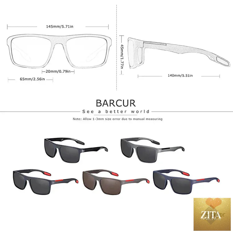 Stevvex BARCURTR90 ultralight polarized sunglasses for men with vintage square design and UV400 protection.