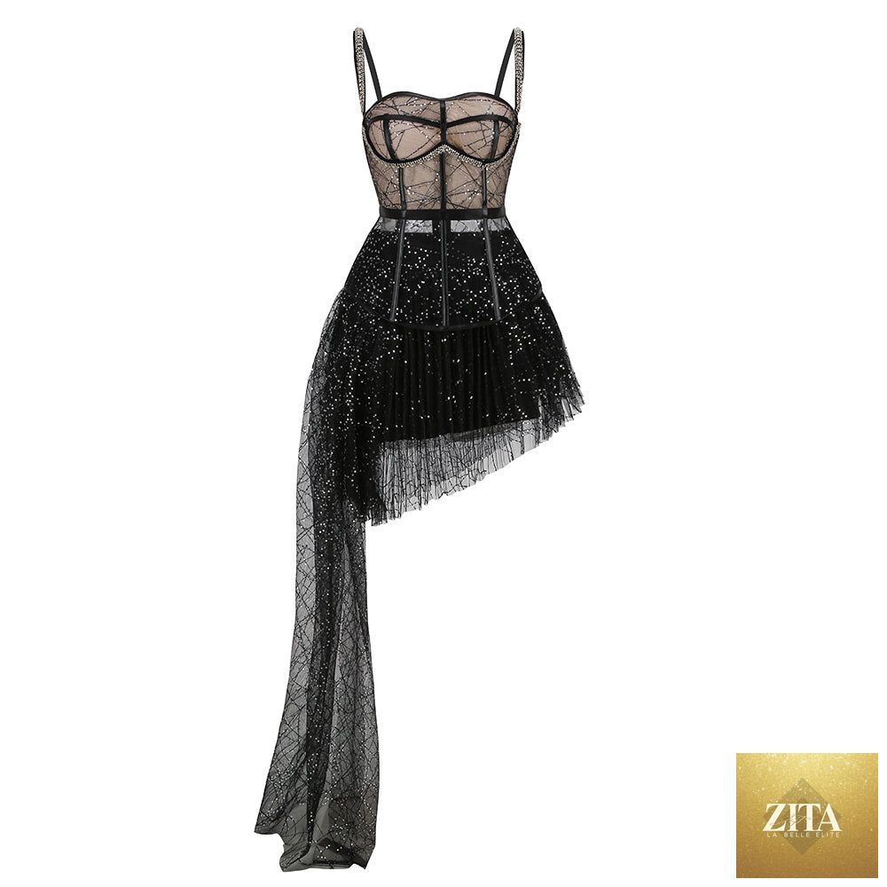 Zita La Belle Elite casual maxi long dress for women, perfect for club or party, with a flowing silhouette and stylish design.