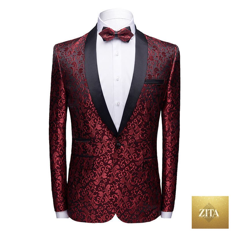 Donjohnbyvictoriacharles slim fit 3-piece suit with blazer, pants, and vest for men, featuring classic tailored design.