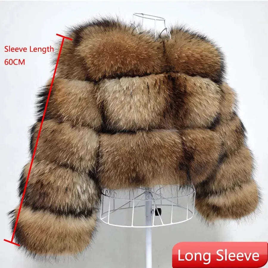 MAOMAOKONG Super Hot Winter Women Luxury Thick Real Raccoon Fur Coat Natural Fox Fur Jacket Plus Size Furry Jackets Female Vest ZITA LA BELLE ÉLITE
