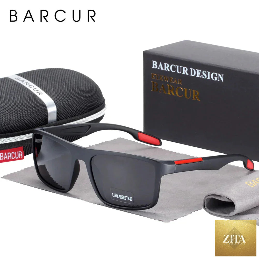 Stevvex BARCURTR90 ultralight polarized sunglasses for men with vintage square frames and UV400 protection.