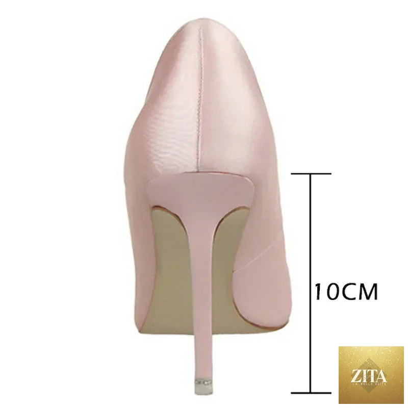 Elegant rhinestone women’s stiletto pumps with high heels, stylish and sexy women’s shoes by SMinvite, LLC.