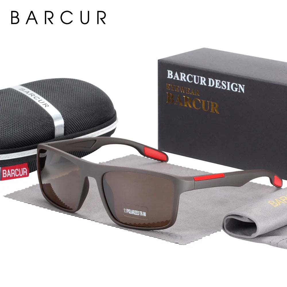 Stevvex BARCURTR90 ultralight polarized sunglasses for men, vintage square style with UV400 protection, summer eyewear