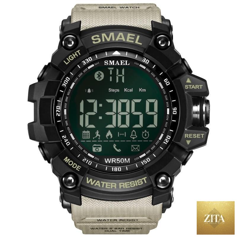 Stevvex Smart Sport men's chronograph digital watch with LED display, waterproof 50M, military style, multifunction sport watch.