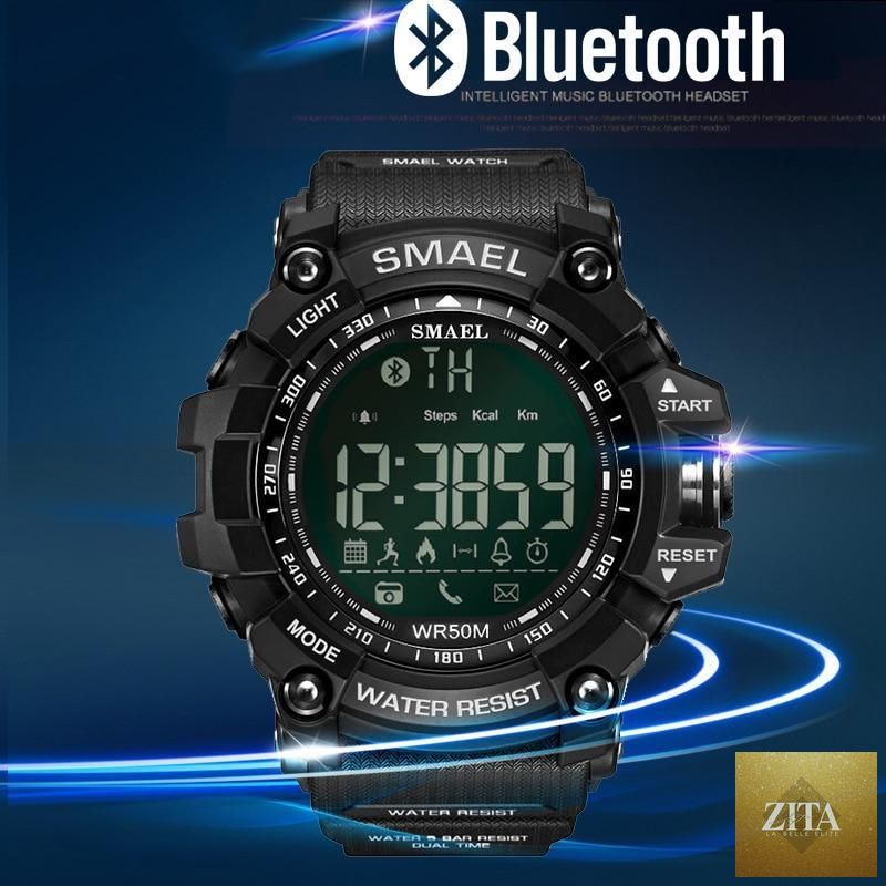 Stevvex Smart Sport men's chronograph digital watch with waterproof 50M, LED display, military style, multifunction sport watch.