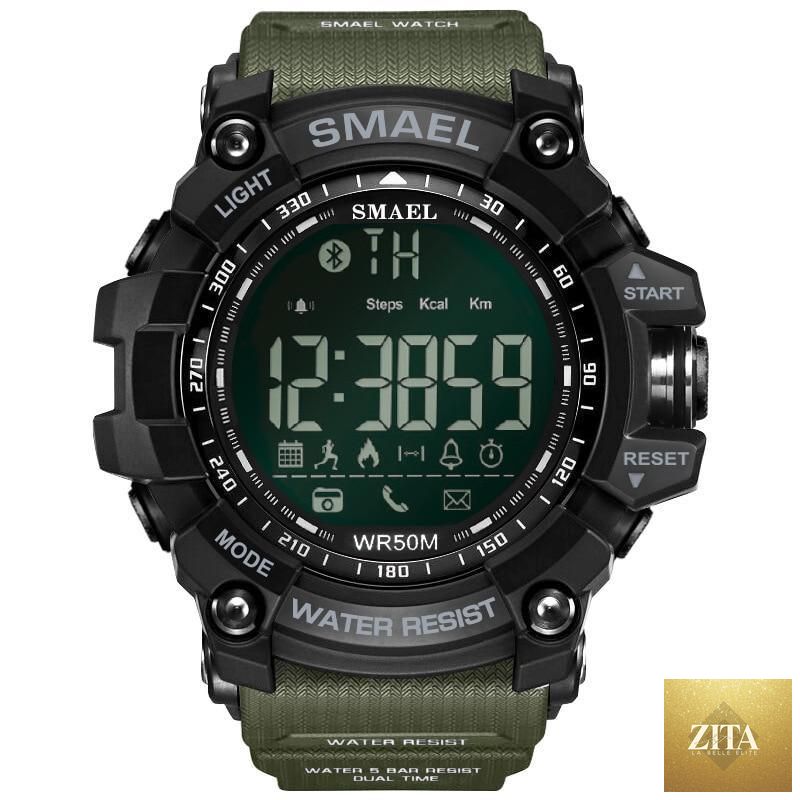 Stevvex Smart Sport men's chronograph digital watch with LED display, military style, waterproof up to 50M, multifunction sports watch