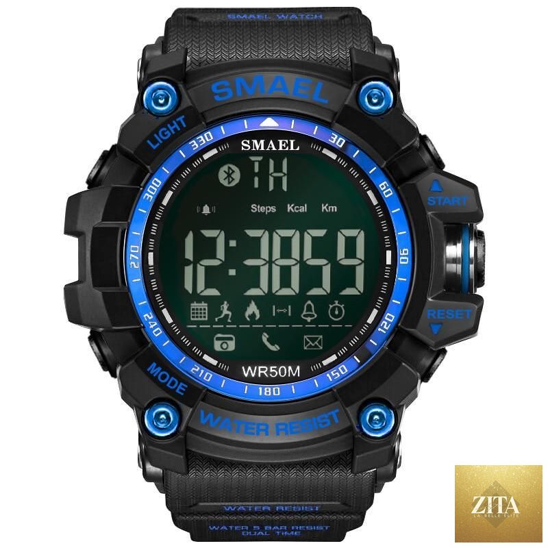 Stevvex Smart Sport men's chronograph military digital watch with LED display, waterproof 50M, sport stop, and multifunction features.