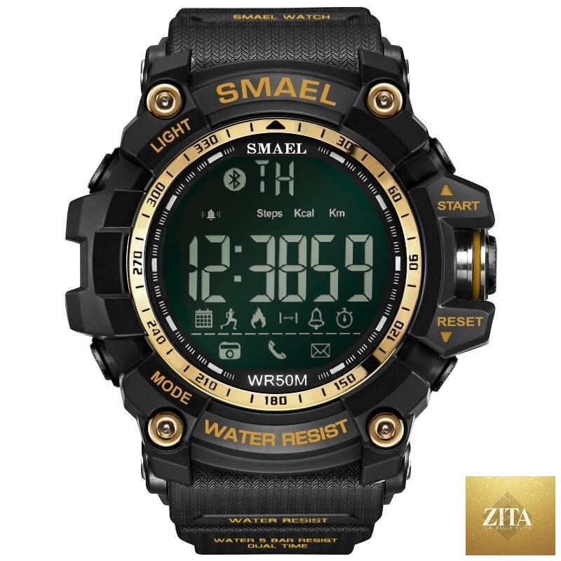 Stevvex Smart Sport men's chronograph digital watch with LED display, waterproof 50M, military style, multifunction sports watch.