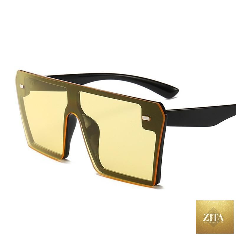 Modern oversized square sunglasses for women by Stevvex, featuring mirror lenses and UV400 protection.
