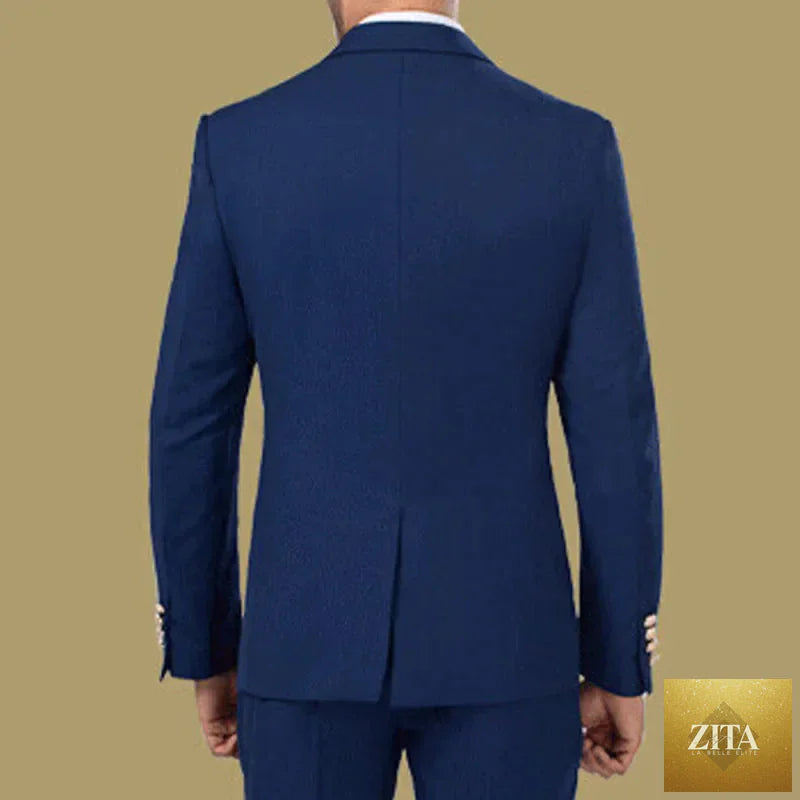Men's double-breasted business suit by SMinvite, LLC featuring a tailored blazer and matching pants for formal occasions.