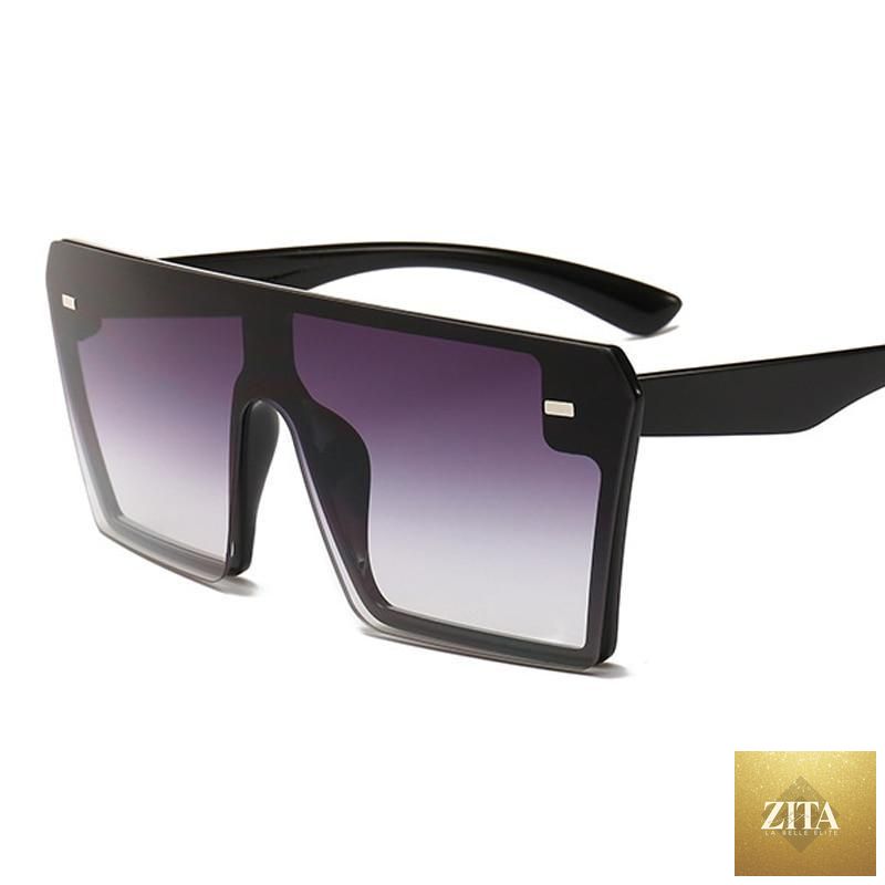 Luxury Stevvex oversized square sunglasses for women with mirror lenses and UV400 protection, stylish fashion accessory for ladies.