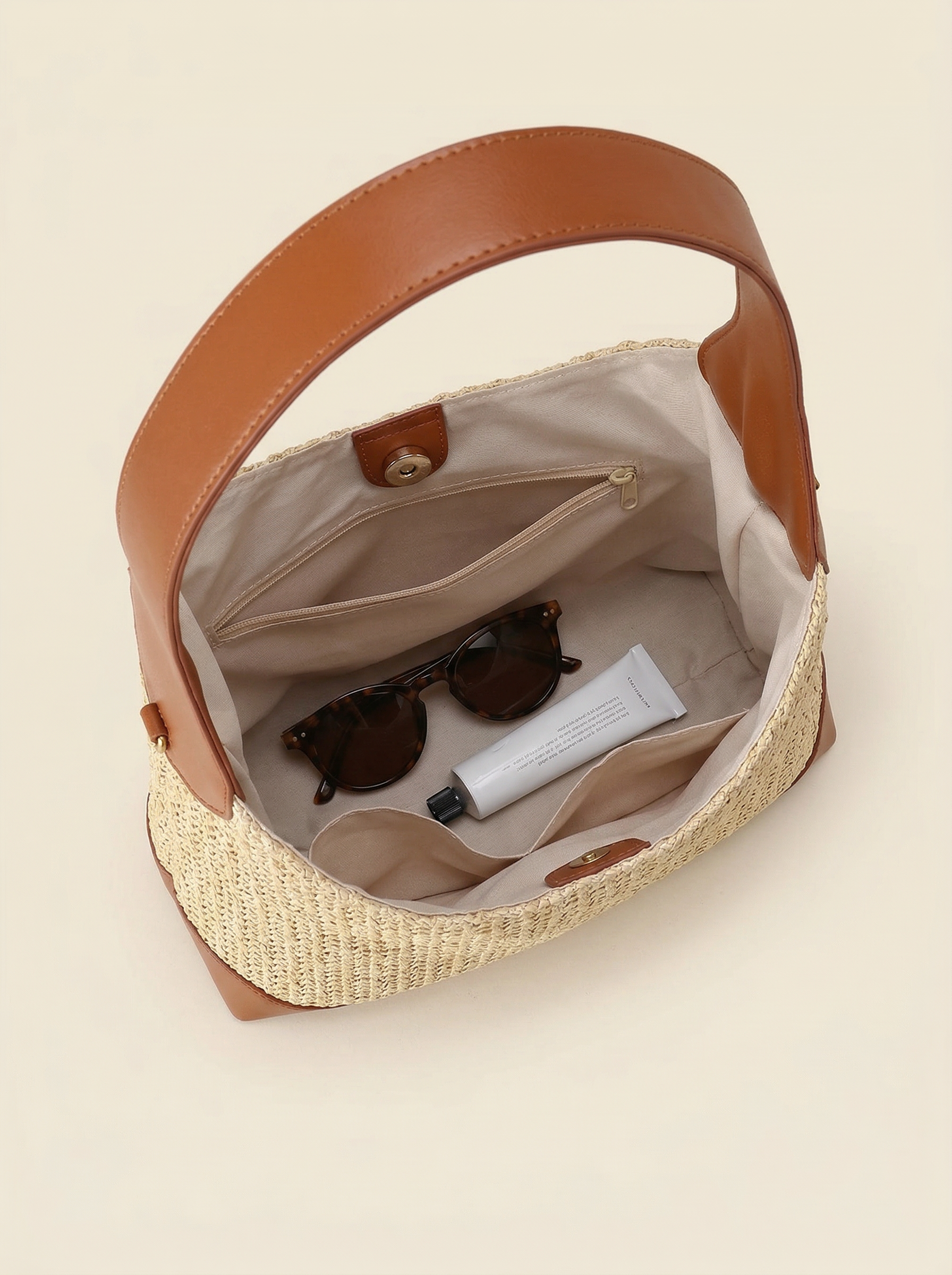 Artisanal Handwoven Colorblock Bucket Bag for Effortless Coastal Style