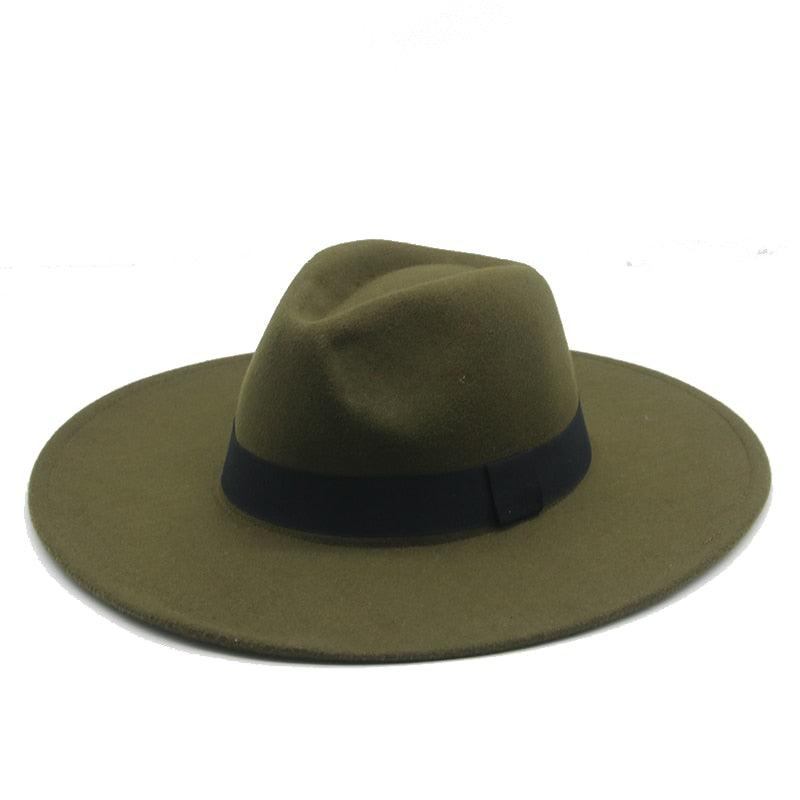 Fashionable Fedora Hats Women Wide Brim Dress Caps Women's Fedora Hats Elegant Wide Brim Fedora Hat Wedding Men Hat Warm Retro Style Belt 56-58cm