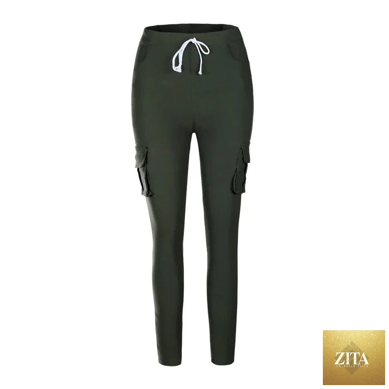 Elegant elastic women’s oversize pencil pants with drawstring waist, long design, from NowadaysFashion.