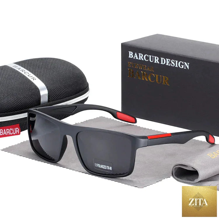 Stevvex BARCURTR90 vintage square polarized sunglasses for men with UV400 protection, lightweight summer eyewear.