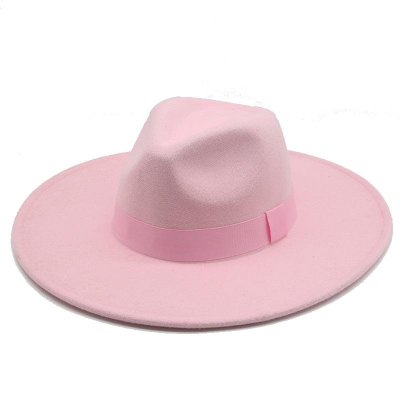 Fashionable Fedora Hats Women Wide Brim Dress Caps Women's Fedora Hats Elegant Wide Brim Fedora Hat Wedding Men Hat Warm Retro Style Belt 56-58cm